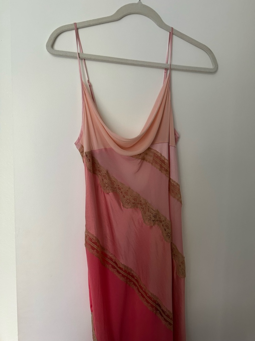 Vintage Victoria's Secret Pink Ombre Asymmetrical Slip Dress - Picture 2 of 7